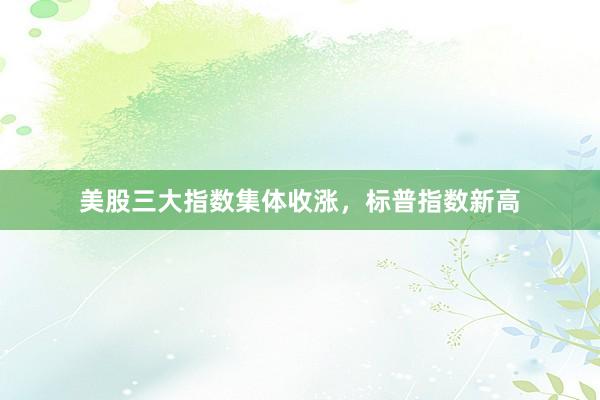 美股三大指数集体收涨，标普指数新高