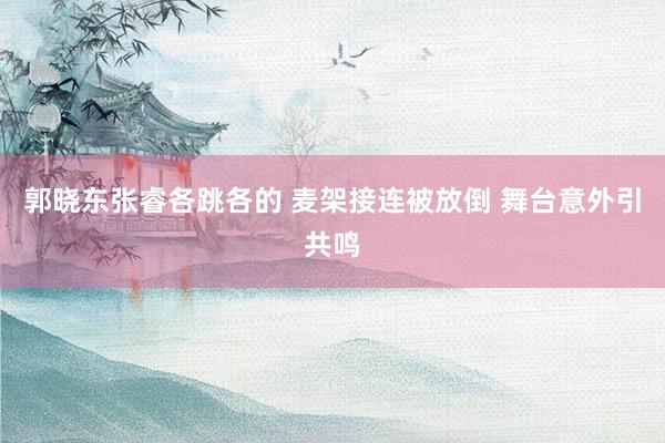 郭晓东张睿各跳各的 麦架接连被放倒 舞台意外引共鸣