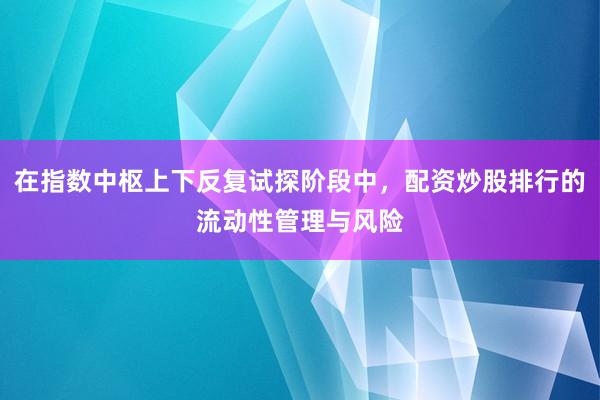 在指数中枢上下反复试探阶段中，配资炒股排行的流动性管理与风险
