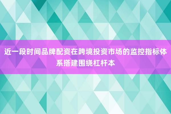 近一段时间品牌配资在跨境投资市场的监控指标体系搭建围绕杠杆本