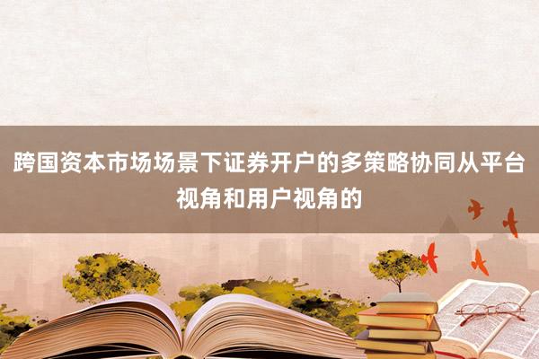跨国资本市场场景下证券开户的多策略协同从平台视角和用户视角的