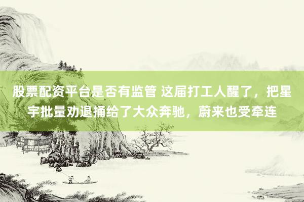 股票配资平台是否有监管 这届打工人醒了，把星宇批量劝退捅给了大众奔驰，蔚来也受牵连