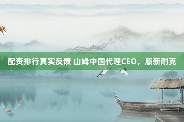 配资排行真实反馈 山姆中国代理CEO，履新耐克