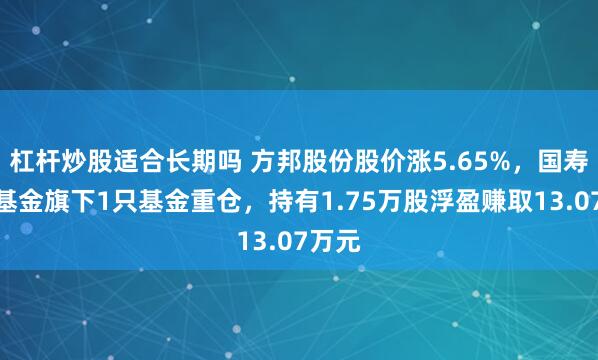 杠杆炒股适合长期吗 方邦股份股价涨5.65%，国寿安保基金旗下1只基金重仓，持有1.75万股浮盈赚取13.07万元