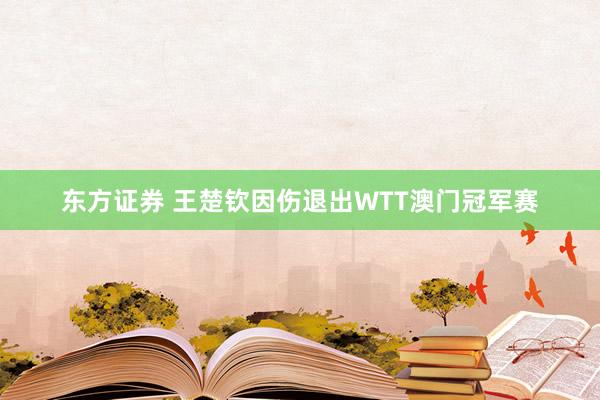 东方证券 王楚钦因伤退出WTT澳门冠军赛